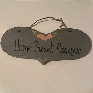 Handcrafted home sweet camper wall decor heart hanging sign plaque rustic